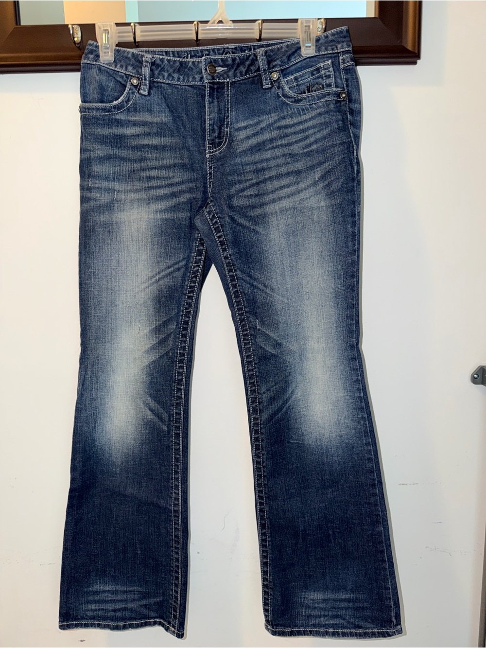 Harley-Davidson Women's Dark Wash Blue Flare Jeans Size 10